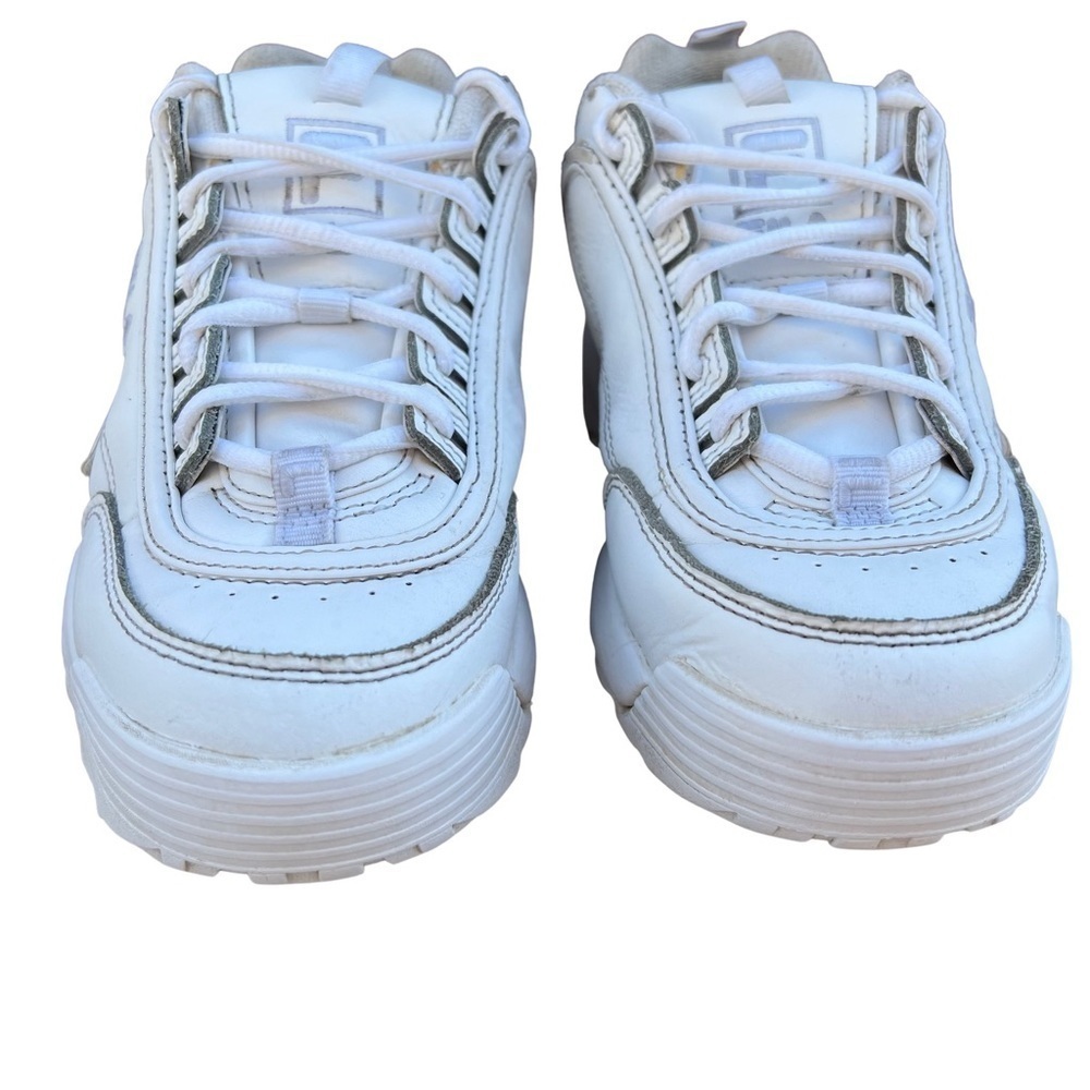 Fila Disruptor 2 White Leather Chunky Platform Sneakers Size 7.5